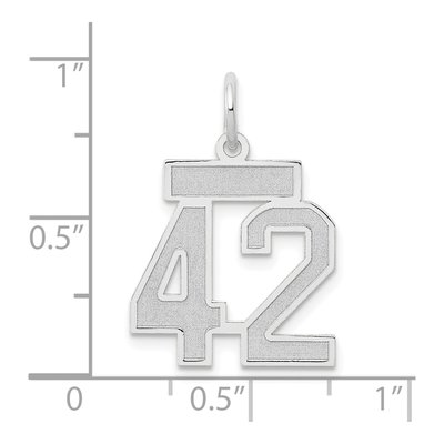 14K White Gold Small Number 42 Charm – view 4