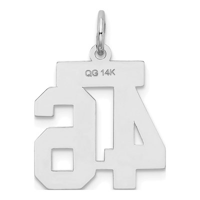 14K White Gold Number 46 Charm – view 3