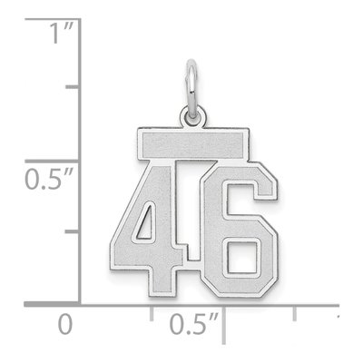14K White Gold Number 46 Charm – view 4