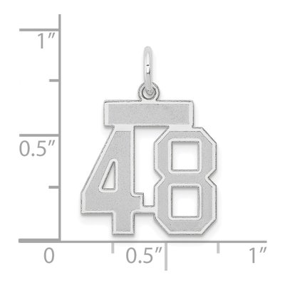 14K White Gold Number 48 Charm – view 4