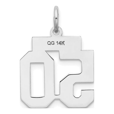 14K White Gold Number 50 Charm – view 3