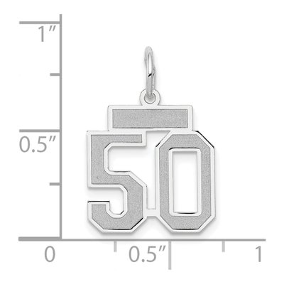 14K White Gold Number 50 Charm – view 4