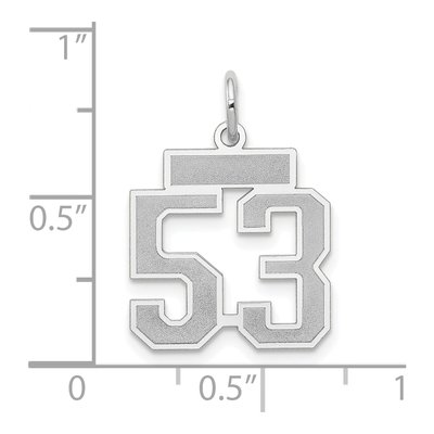 14K White Gold Number 53 Charm – view 3