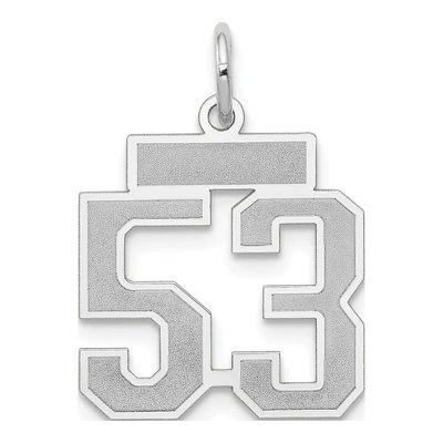 14K White Gold Number 53 Charm