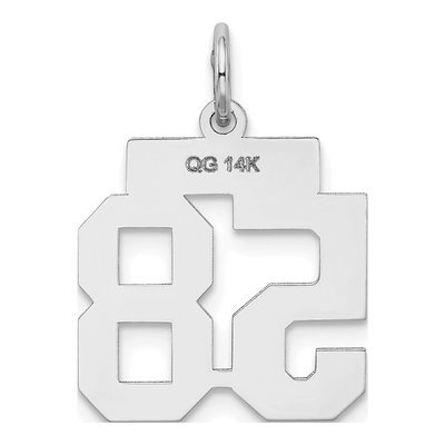 14K White Gold Number 58 Charm – view 3