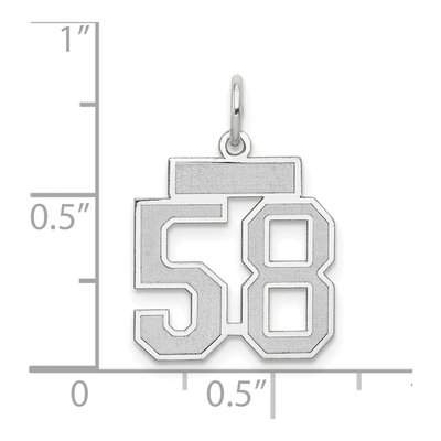 14K White Gold Number 58 Charm – view 4