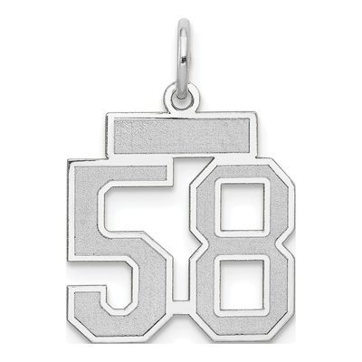 14K White Gold Number 58 Charm
