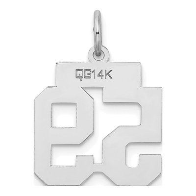 14K White Gold Small Number 59 Pendant – view 3