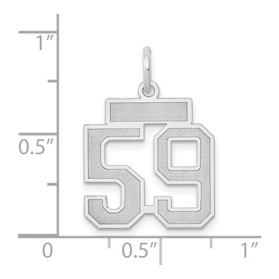 14K White Gold Small Number 59 Pendant – view 4