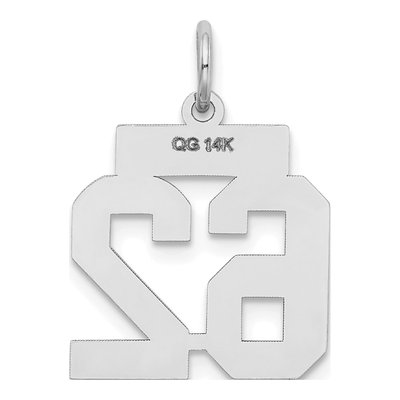 14K White Gold Small Number 62 Pendant – view 3