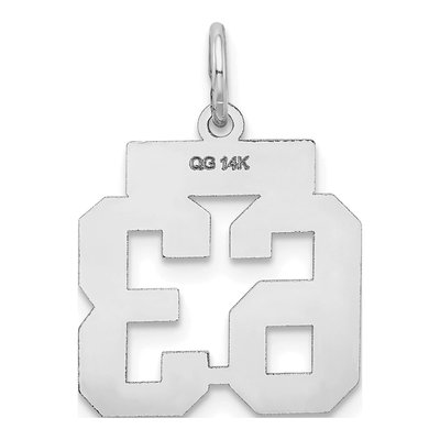 14K White Gold Number 63 Pendant – view 3