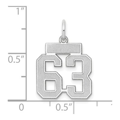 14K White Gold Number 63 Pendant – view 4