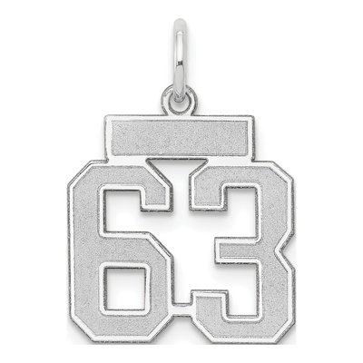 14K White Gold Number 63 Pendant