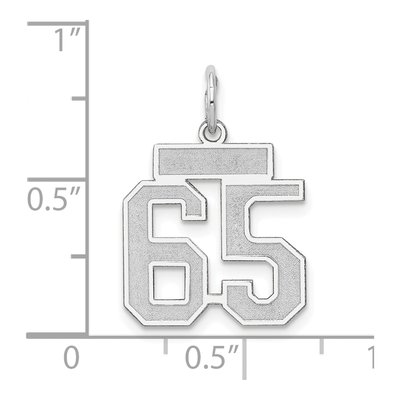 14K White Gold Number 65 Charm – view 4