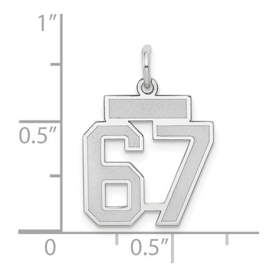 14K White Gold Number 67 Charm – view 4