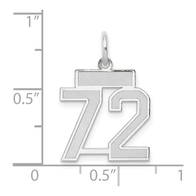 14K White Gold Number 72 Charm – view 4