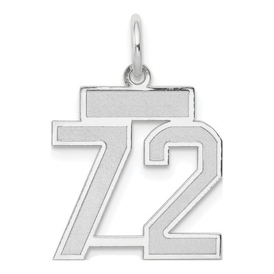 14K White Gold Number 72 Charm