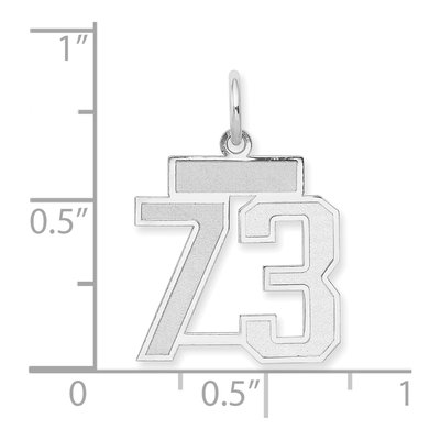 14K White Gold Number 73 Charm – view 2