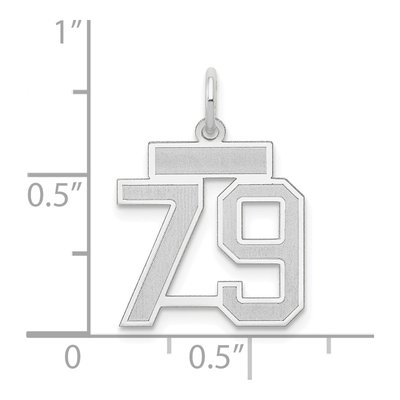14K White Gold Number 79 Charm – view 4