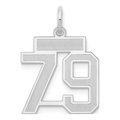 14K White Gold Number 79 Charm