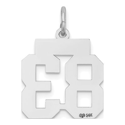 14K White Gold Number 83 Charm – view 3