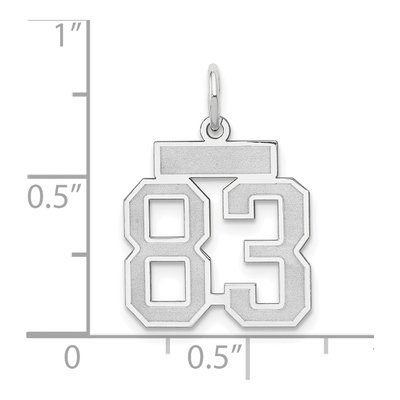 14K White Gold Number 83 Charm – view 4
