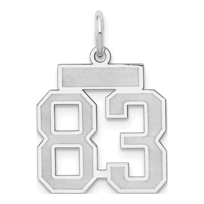 14K White Gold Number 83 Charm