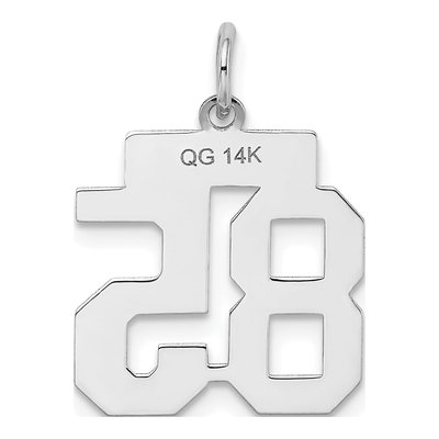 14K White Gold Number 85 Charm – view 3