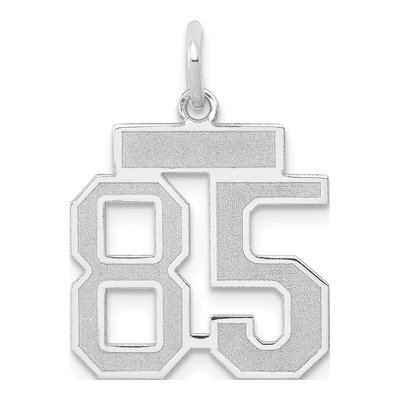 14K White Gold Number 85 Charm