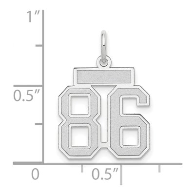 14K White Gold Number 86 Charm – view 4