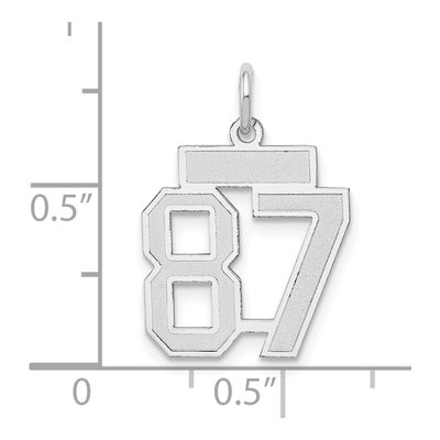 14K White Gold Number 87 Charm – view 3