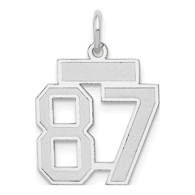 14K White Gold Number 87 Charm