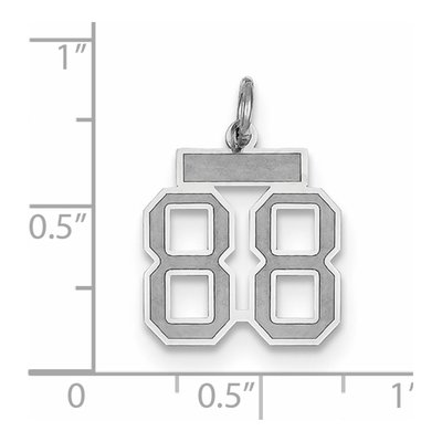 14K White Gold Small Number 88 Pendant – view 2