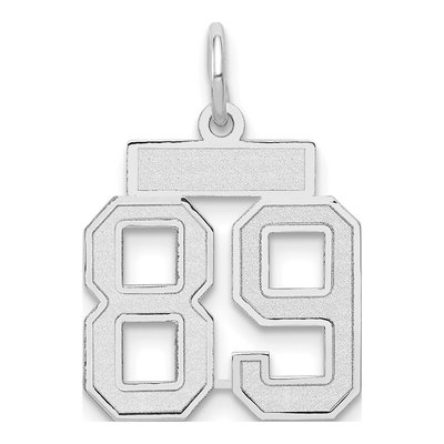14K White Gold Number 89 Charm