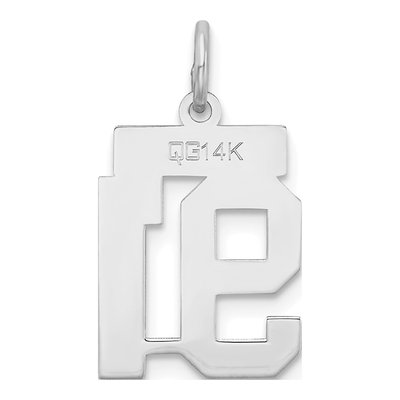 14K White Gold Number 91 Charm – view 3