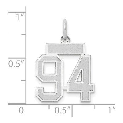 14K White Gold Number 94 Pendant – view 4