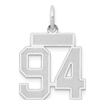 14K White Gold Number 94 Pendant