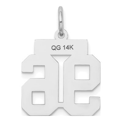 14K White Gold Number 96 Charm – view 3