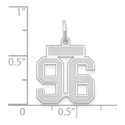 14K White Gold Number 96 Charm – view 4