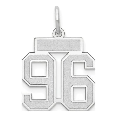 14K White Gold Number 96 Charm