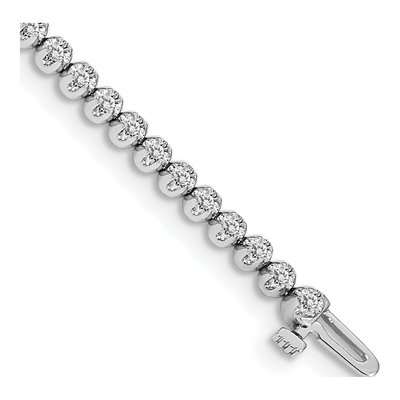 14K White Gold 1 ct tw Diamond Tennis Bracelet