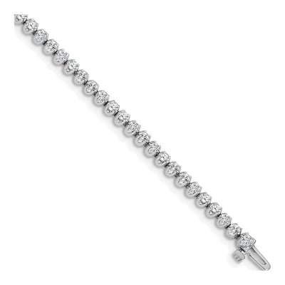 14K White Gold 2.09 ct tw Diamond Tennis Bracelet