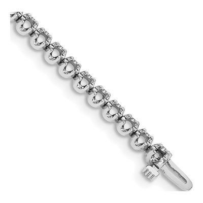 14K White Gold 3.15 ct tw Diamond Tennis Bracelet Mounting