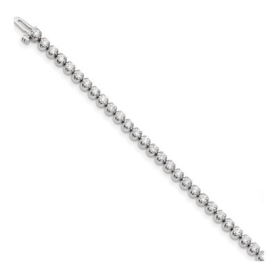 14K White Gold 3.15 ct tw Diamond Tennis Bracelet – view 3