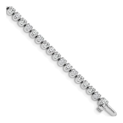 14K White Gold 3.15 ct tw Diamond Tennis Bracelet