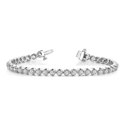 14K White Gold 3.8 ct tw Diamond Tennis Bracelet Mounting – view 3