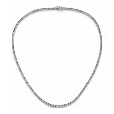 14K White Gold 6.8 ct tw Graduated Diamond Necklace Mounting – view 3