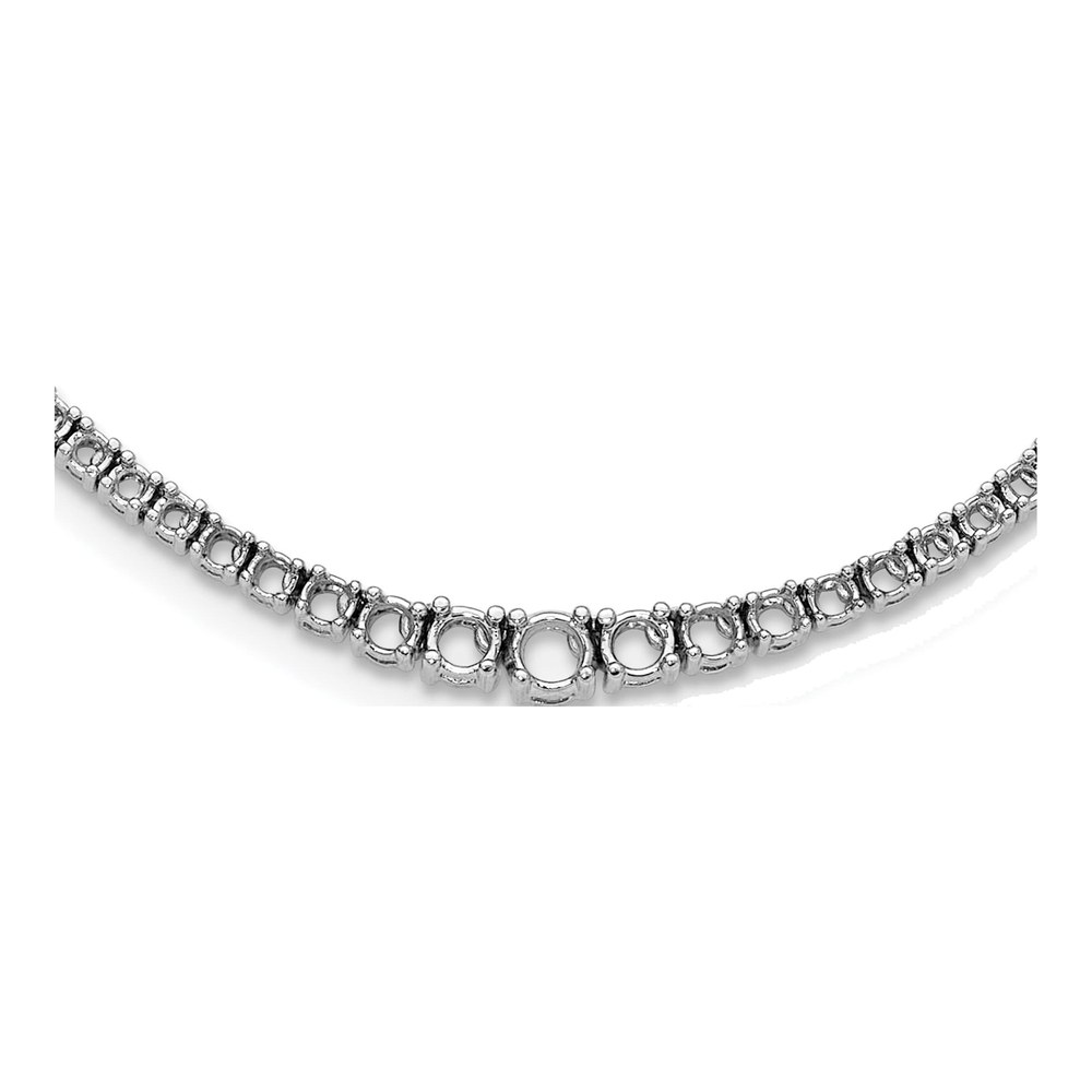 14K White Gold 6.8 ct tw Graduated Diamond Necklace Mounting