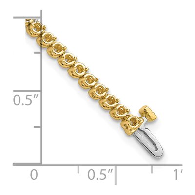 14K Yellow Gold 1.9 ct tw 7-Inch Tennis Bracelet Mounting – view 4