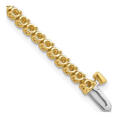 14K Yellow Gold 1.9 ct tw 7-Inch Tennis Bracelet Mounting